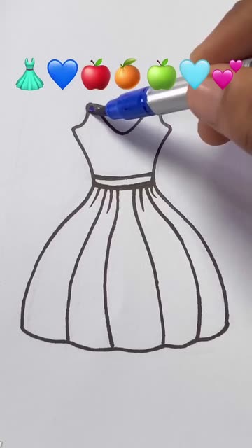 How to Draw a Rainbow Dress Step-by-Step
