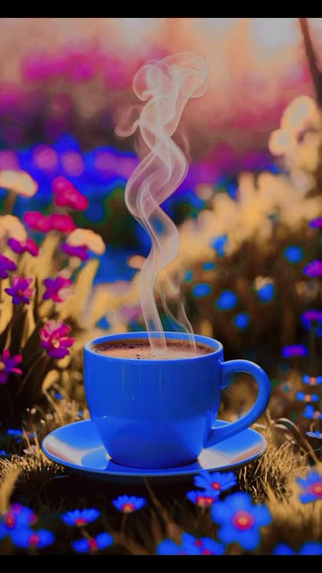 A Serene Morning with Coffee and Flowers