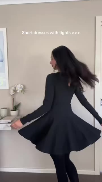short dresses with black tights Dresses With Black Tights Are Taking The Lead This Fall & Winter