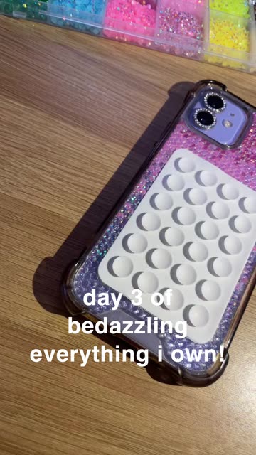 day 3!!  #bedazzling #bedazzled #trend #cute #fyp #phone #phonecase