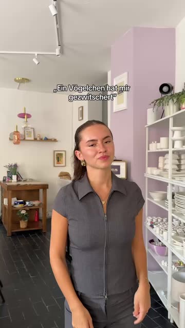 Laura's Playful 'Bird' Moment: A Funny Scene from Her Studio