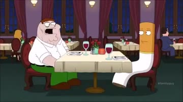 peter griffin cigarette Family Guy's Peter Griffin Meets a Sentient Cigarette in a Wild Restaurant  Scene